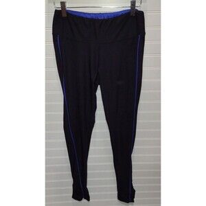 Marika Tek Leggings Women Medium Black Purple Capri Athletic Workout Pant Size M